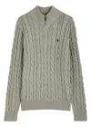 Polo Ralph Lauren Cable-knit Half-zip Jumper In Grey