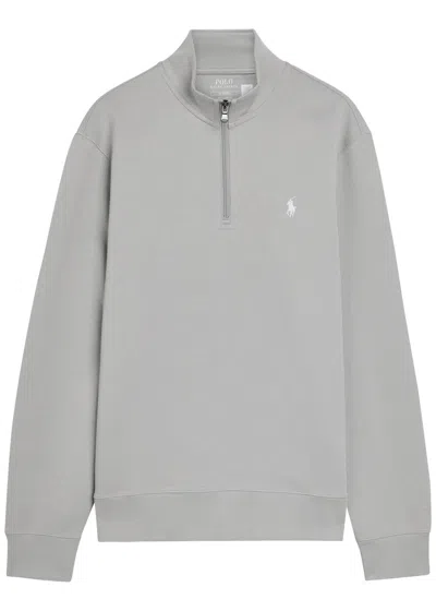 Polo Ralph Lauren Half-zip Cotton-blend Sweatshirt In Gray