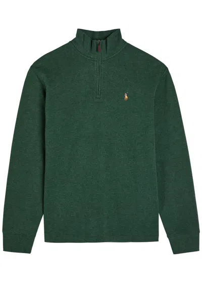 Polo Ralph Lauren Half-zip Cotton-knit Sweatshirt In Green