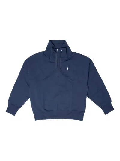 Polo Ralph Lauren Half-zip Cotton Sweatshirt In Blue