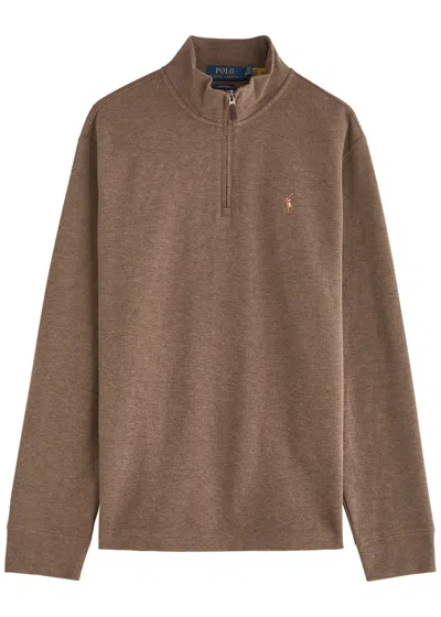 Polo Ralph Lauren Half-zip Cotton Sweatshirt In Brown