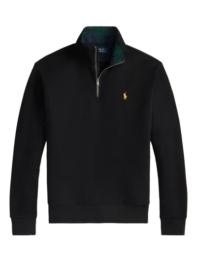 Polo Ralph Lauren Half-zip Fleece Sweatshirt In Black