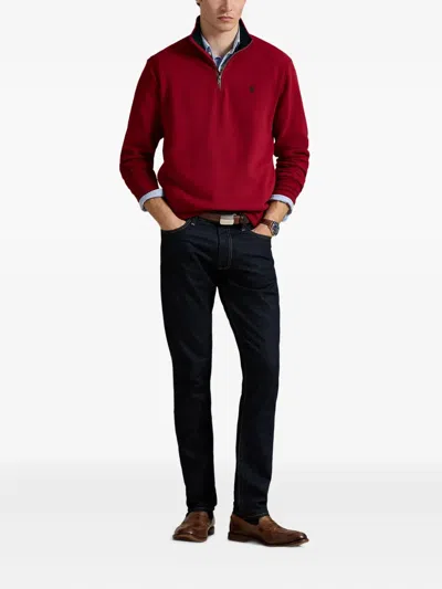 Polo Ralph Lauren Half-zip Fleece Sweatshirt In Red