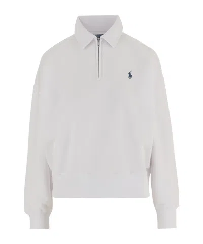 Polo Ralph Lauren Half-zip Hoodie In White