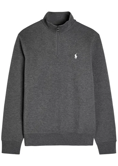 Polo Ralph Lauren Half-zip Jersey Sweatshirt In Gray