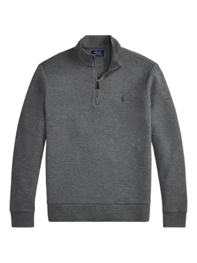 Polo Ralph Lauren Half-zip Long-sleeve Sweatshirt In Gray