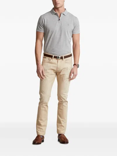 Polo Ralph Lauren Half-zip Polo Shirt In Gray