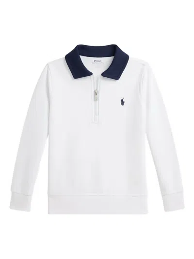 Polo Ralph Lauren Kids' Half-zip Polo Shirt In White