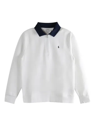 Polo Ralph Lauren Kids' Half-zip Polo Shirt In White