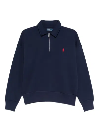 Polo Ralph Lauren Half-zip Polo Top In Blue