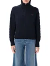 Polo Ralph Lauren Cable-knit High-neck Sweater With Iconic Embroidery