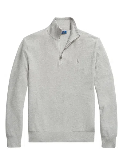 Polo Ralph Lauren Half Zip Sweater In Gray