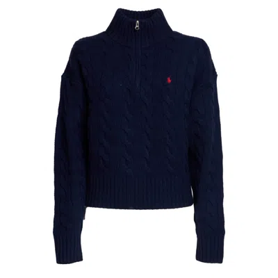 Polo Ralph Lauren Half-zip Sweater In Wool And Cashmere In Black