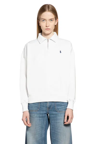 Polo Ralph Lauren Half Zip Sweater In White