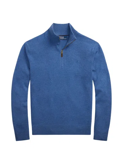 Polo Ralph Lauren Half Zip Sweater With Logo In Blue