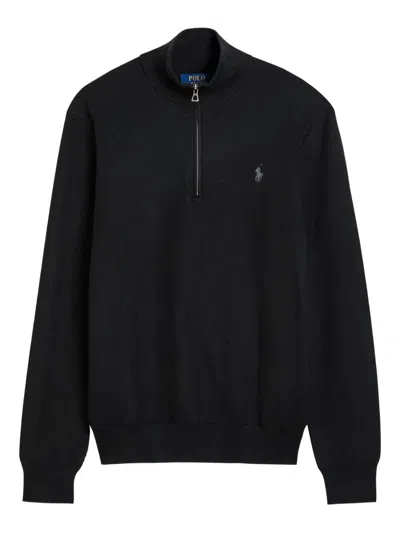 Polo Ralph Lauren Half-zip Sweatshirt In Black