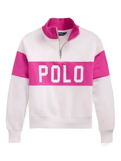 Polo Ralph Lauren Kids' Half-zip Sweatshirt In White