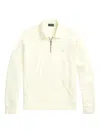 Polo Ralph Lauren Loopback Fleece Quarter-zip Sweatshirt Man Sweatshirt Cream Size L Cotton In White