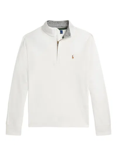 Polo Ralph Lauren Half-zip Sweatshirt In White