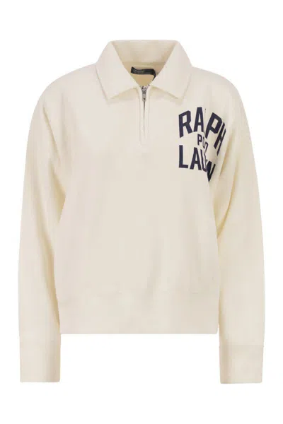 Polo Ralph Lauren Half-zip Sweatshirt With Logo In Neutral