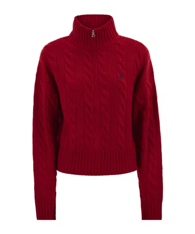 POLO RALPH LAUREN POLO RALPH LAUREN HALF ZIPPED CABLE-KNIT JUMPER