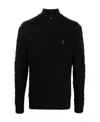 Polo Ralph Lauren Ralph Lauren Huntsman Blue Cotton Cable-knit Sweater In Black