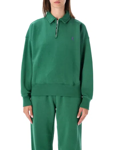 Polo Ralph Lauren Half-zip Polo Collar Sweatshirt In Verde