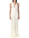 Polo Ralph Lauren Halter Design Satin Gown In White