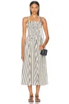 Polo Ralph Lauren Nylon Crinkle A Line Dress 1932 Stripe White Black In White