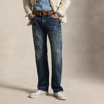 Polo Ralph Lauren Hampton Straight Distressed Jean In Overcliff In Blue