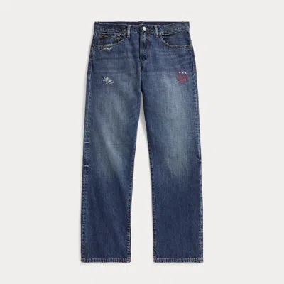 Polo Ralph Lauren Hampton Straight Distressed Jean In Rhinebeck In Blue
