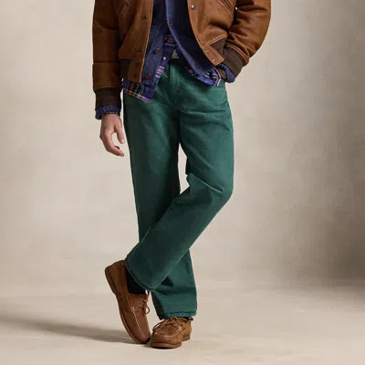 Polo Ralph Lauren Hampton Straight Garment-dyed Jean In Blackwatch Green