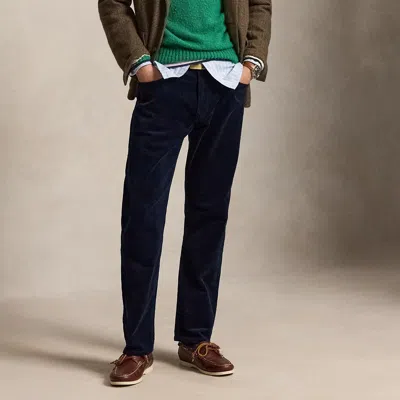 Polo Ralph Lauren Hampton Straight Stretch Corduroy Pant In Aviator Navy In Blue