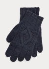 Polo Ralph Lauren Hand-knit Cable Cashmere Gloves In Classic Chairman Navy