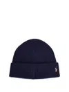 Polo Ralph Lauren Signature Pony Wool-blend Beanie Accessories In Blue