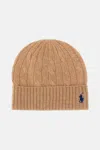 Polo Ralph Lauren Cable-knit Wool And Cashmere Beanie In Brown