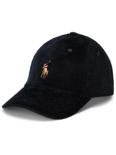 Polo Ralph Lauren Corduroy Baseball Cap In Black