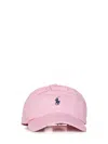 Polo Ralph Lauren Striped Cotton Blend Baseball Hat With Iconic Embroidery In Carmel Pink /jewel Blue