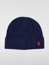 Polo Ralph Lauren Wool Blend Cable Knit Beanie Hat In Blue