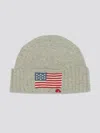 Polo Ralph Lauren Flag Wool Blend Beanie In Neutral