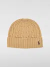 Polo Ralph Lauren Wool Blend Cable Knit Beanie Hat In Neutral