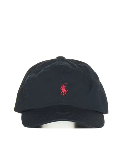 Polo Ralph Lauren Hat In Polo Black Rl 2000 Red