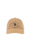 Polo Ralph Lauren Beige Baseball Cap With Blue Pony In Brown