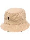 Polo Ralph Lauren Logo-embroidered Bucket Hat In Beige
