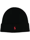 Polo Ralph Lauren Logo-embroidered Wool Beanie In Black