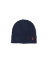 Polo Ralph Lauren Navy Wool Blend Beanie In Blue