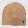 Polo Ralph Lauren Cable Wool-cashmere Beanie In Brown