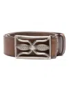 Polo Ralph Lauren Hawkins Leather Belt In Brown