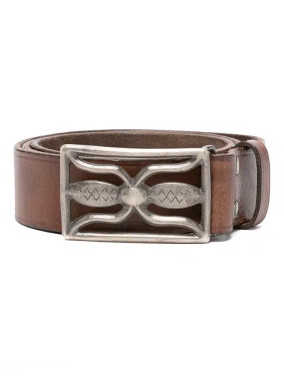 Polo Ralph Lauren Hawkins Leather Belt In Brown
