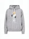 Polo Ralph Lauren Heather Grey Hoodie With Playful Bear Graphic In Gray